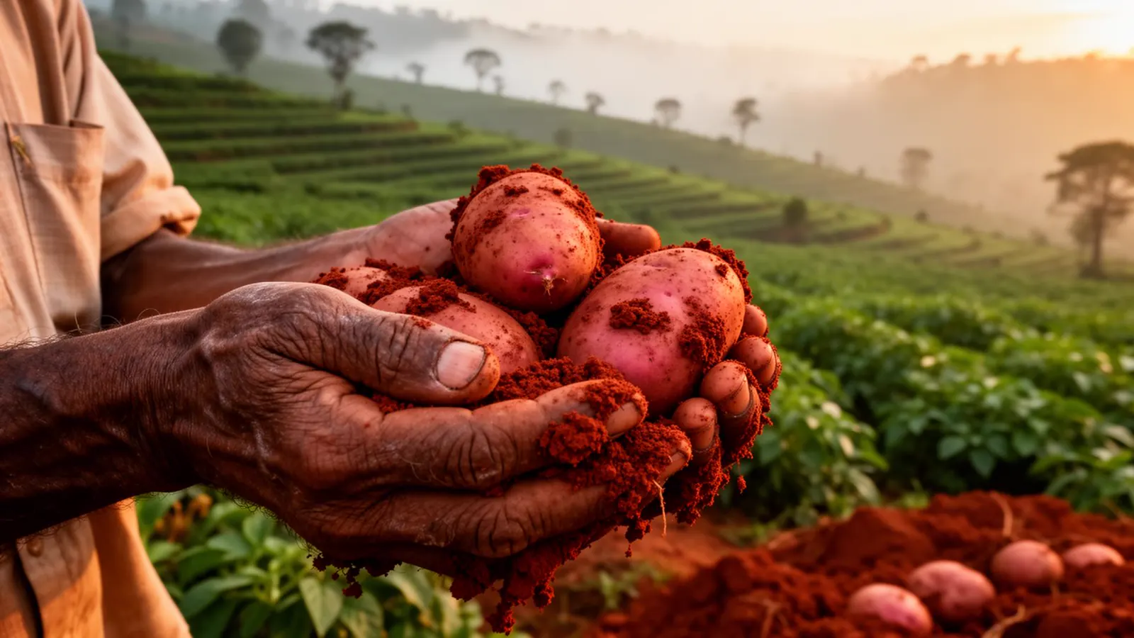Locally sourced potatoes from the Nilgiri hills — raw material for The Nilgiri Root frozen french fries manufactured in India