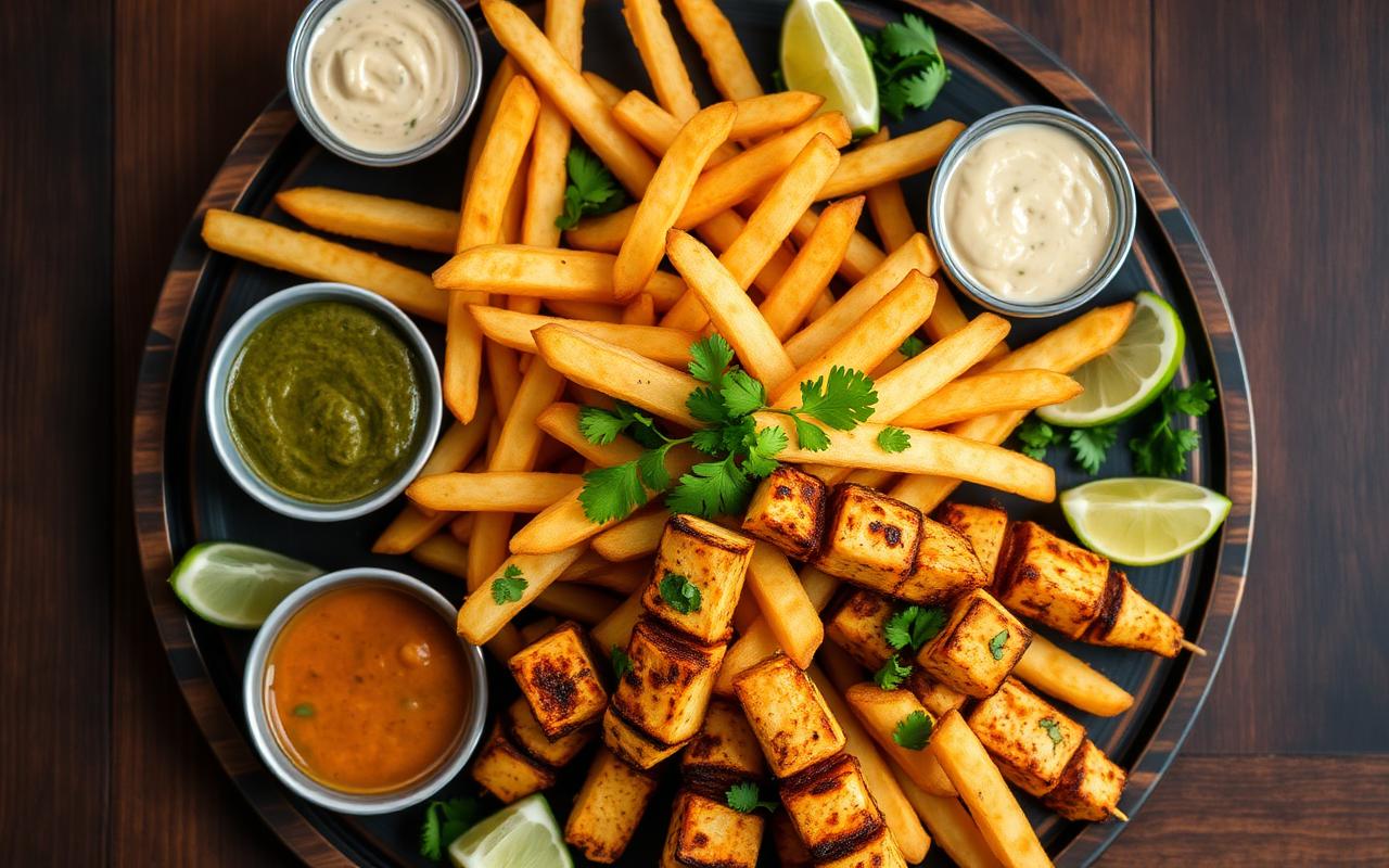Indian Snack Platter Ideas Using Frozen Fries